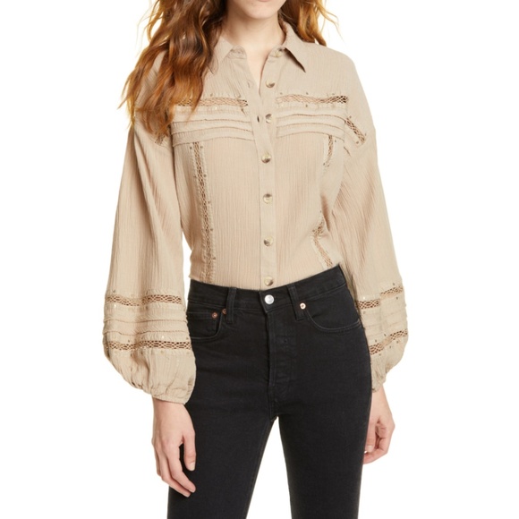 Free People Tops - Free People Brown Summer Stars Buttondown Shirt M